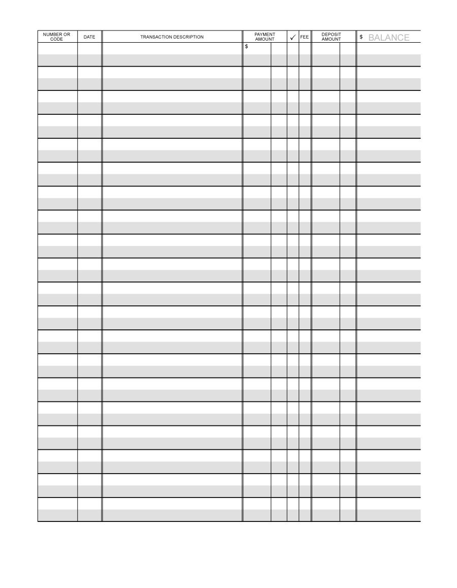 Printable Bank Register - Yeter.wpart.co