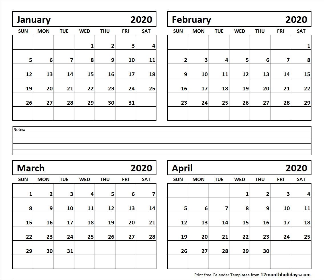 Printable Calendar March April 2020 Calendar Printables Free Templates