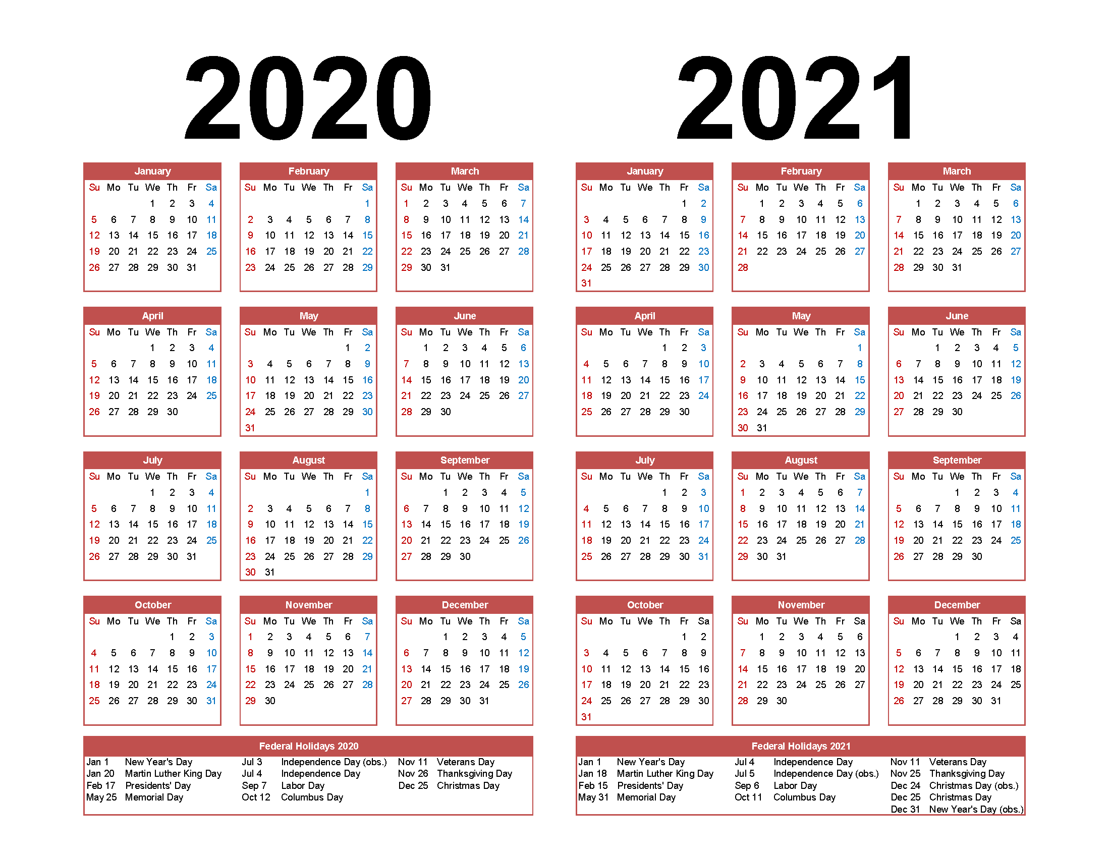 2 year calendar 2020 and 2020 calendar printables free templates