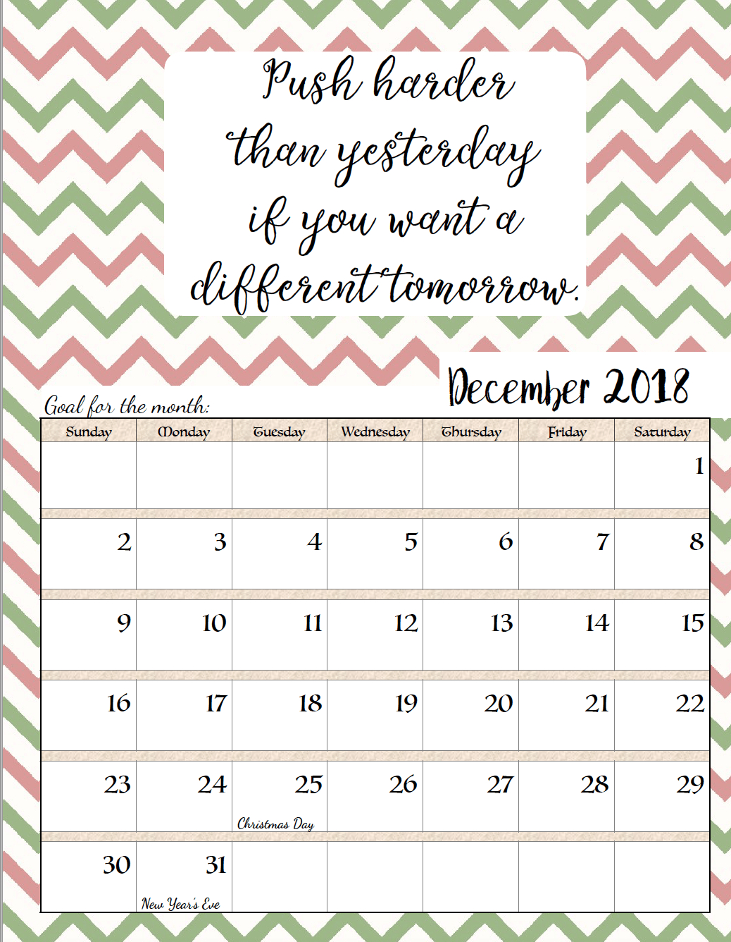 Printable Calendar December 2018 Quotes With Holidays | 2018