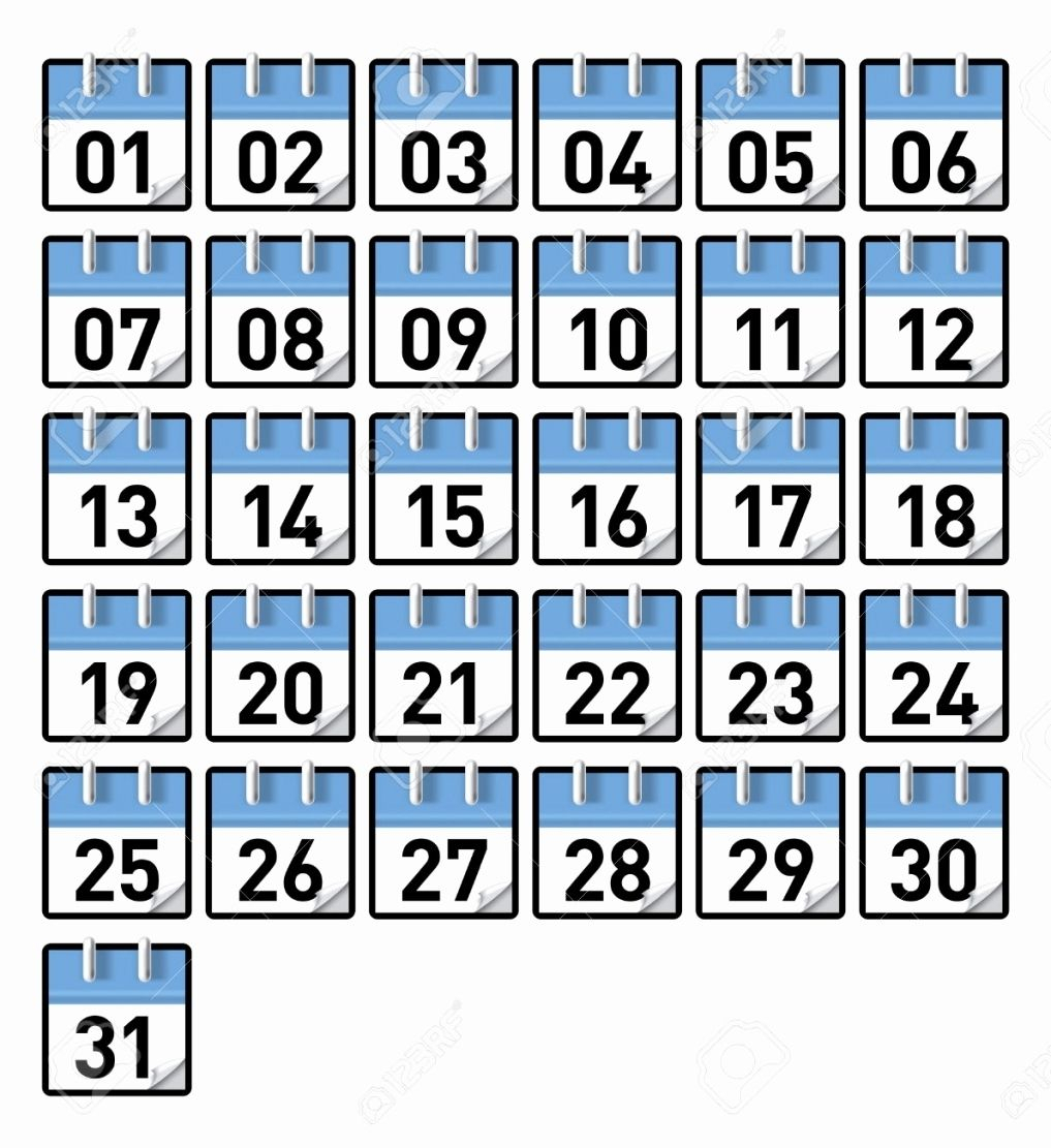 Free Printable Calendar Numbers 1 31