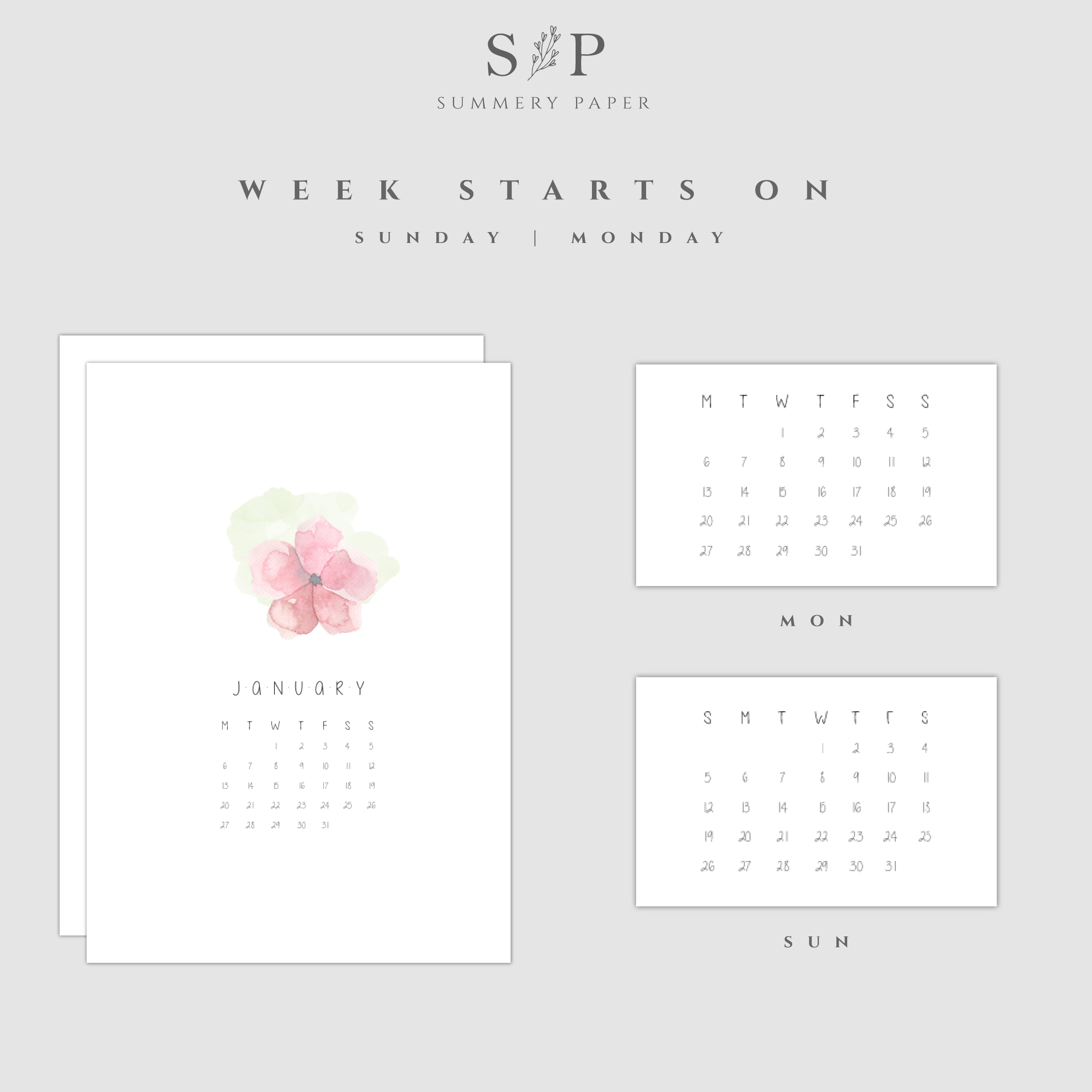 Printable Floristic Calendar 2020