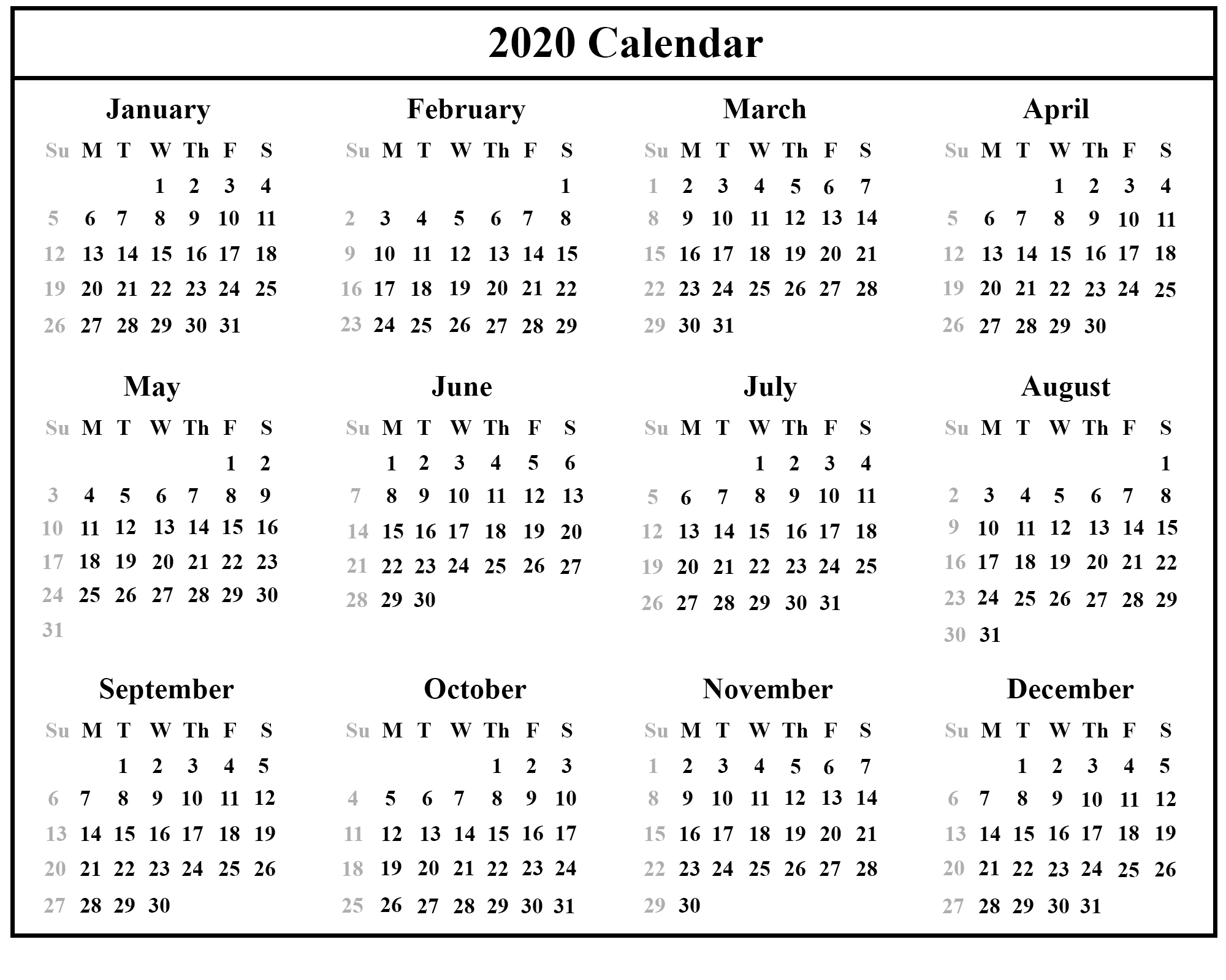 Printable July Calendar Template