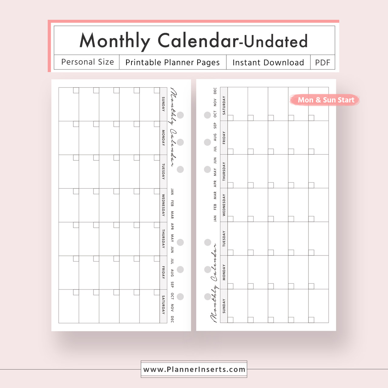 Printable Personal Calendar - Wpa.wpart.co