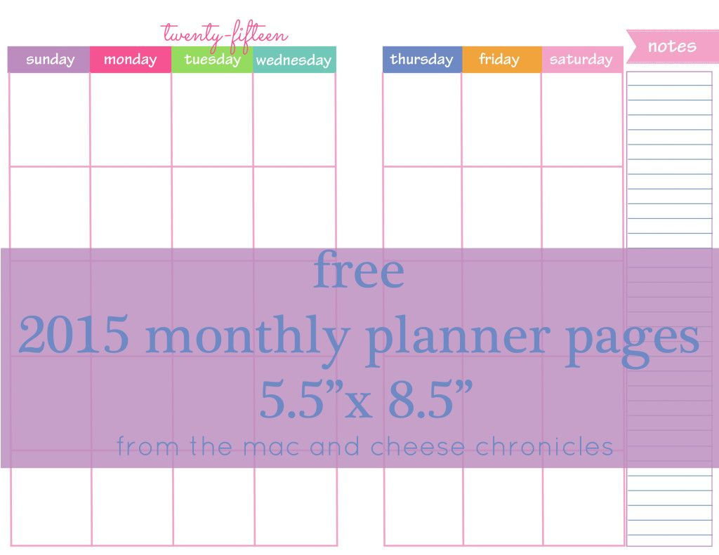 Printable Planner Pages | The Mac And Cheese Chronicles
