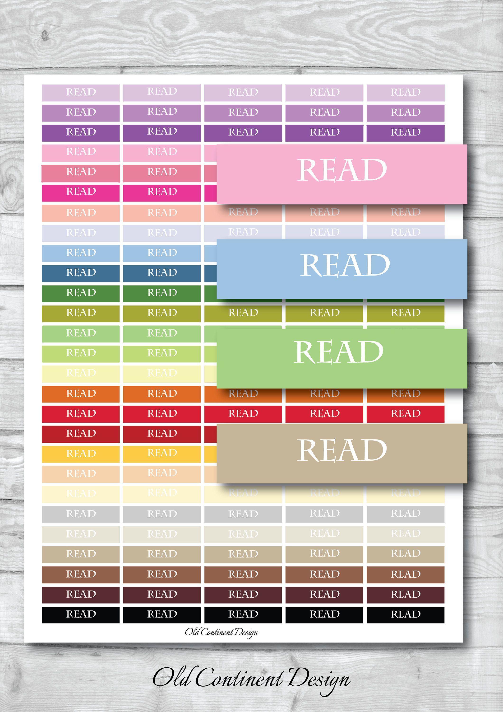 Printable, Read Tracker, Read Stickers, Read Planner