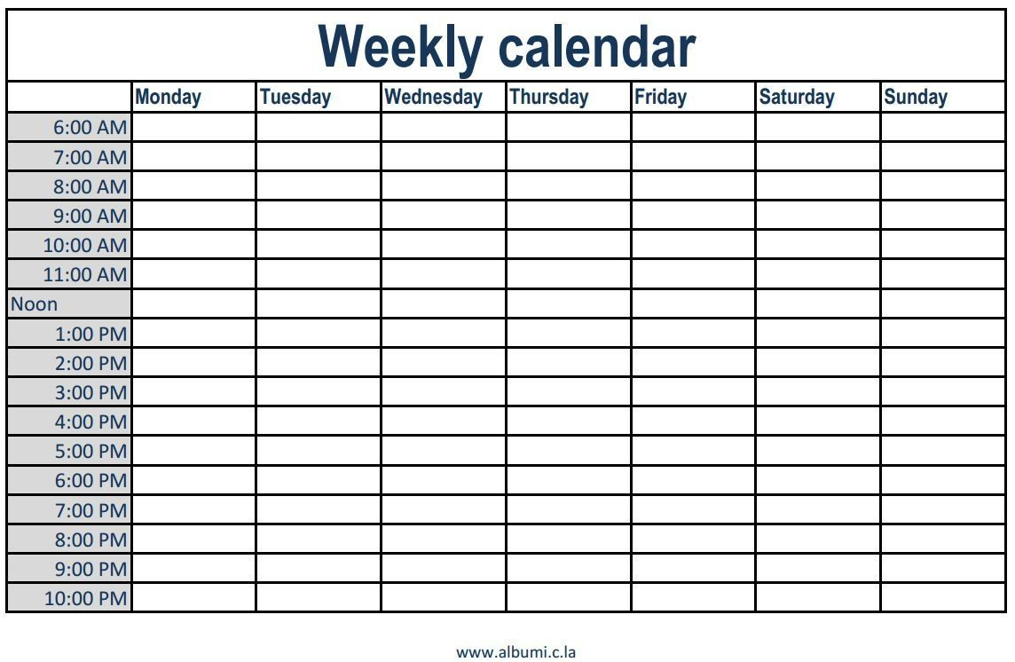 Print Calendar With Time Slots