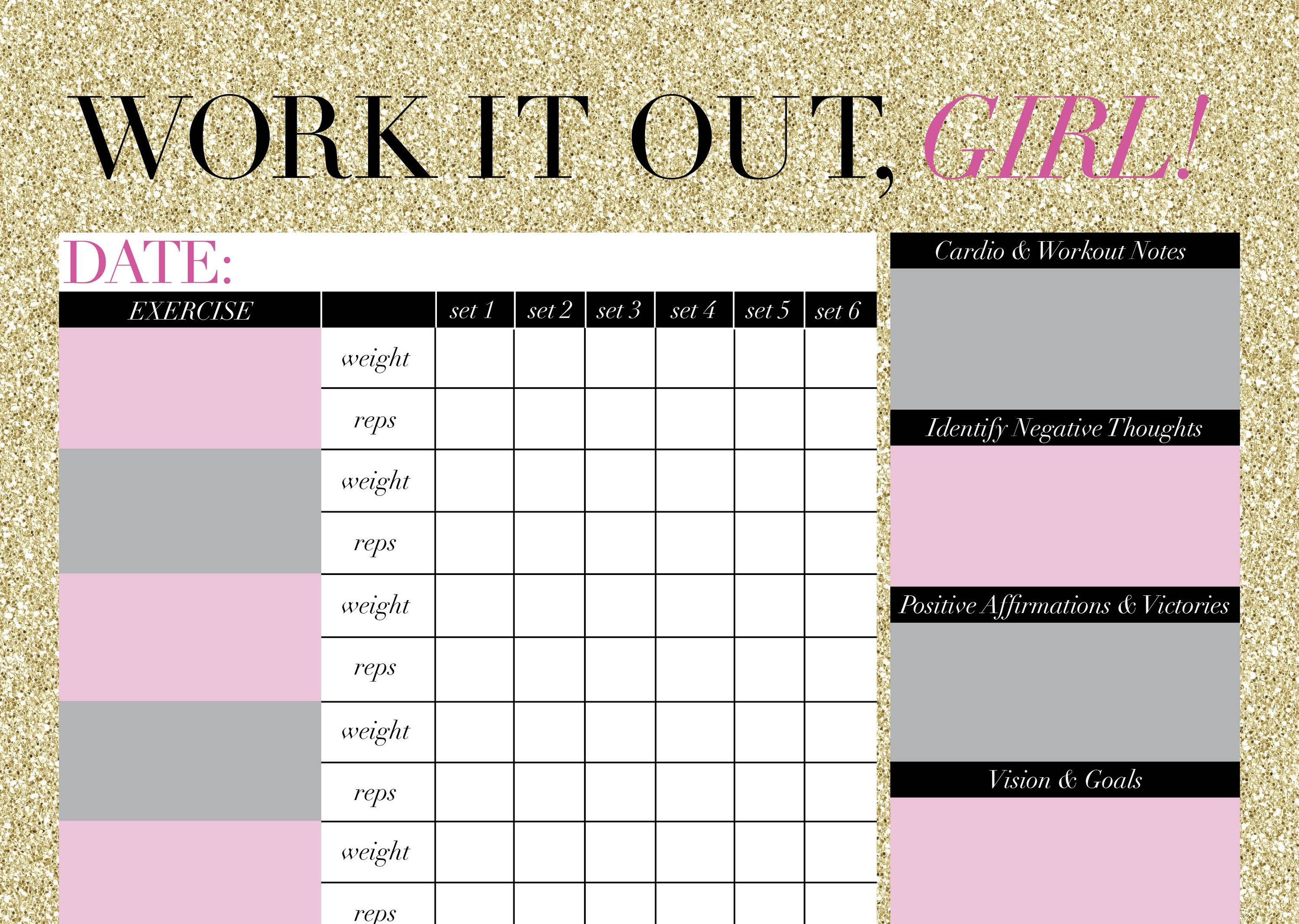 Printable Workout Calendar | Workout Calendar Printable