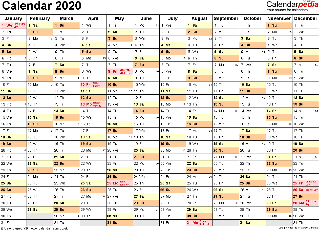 Printable Yearly Planner 2020 - Wpa.wpart.co