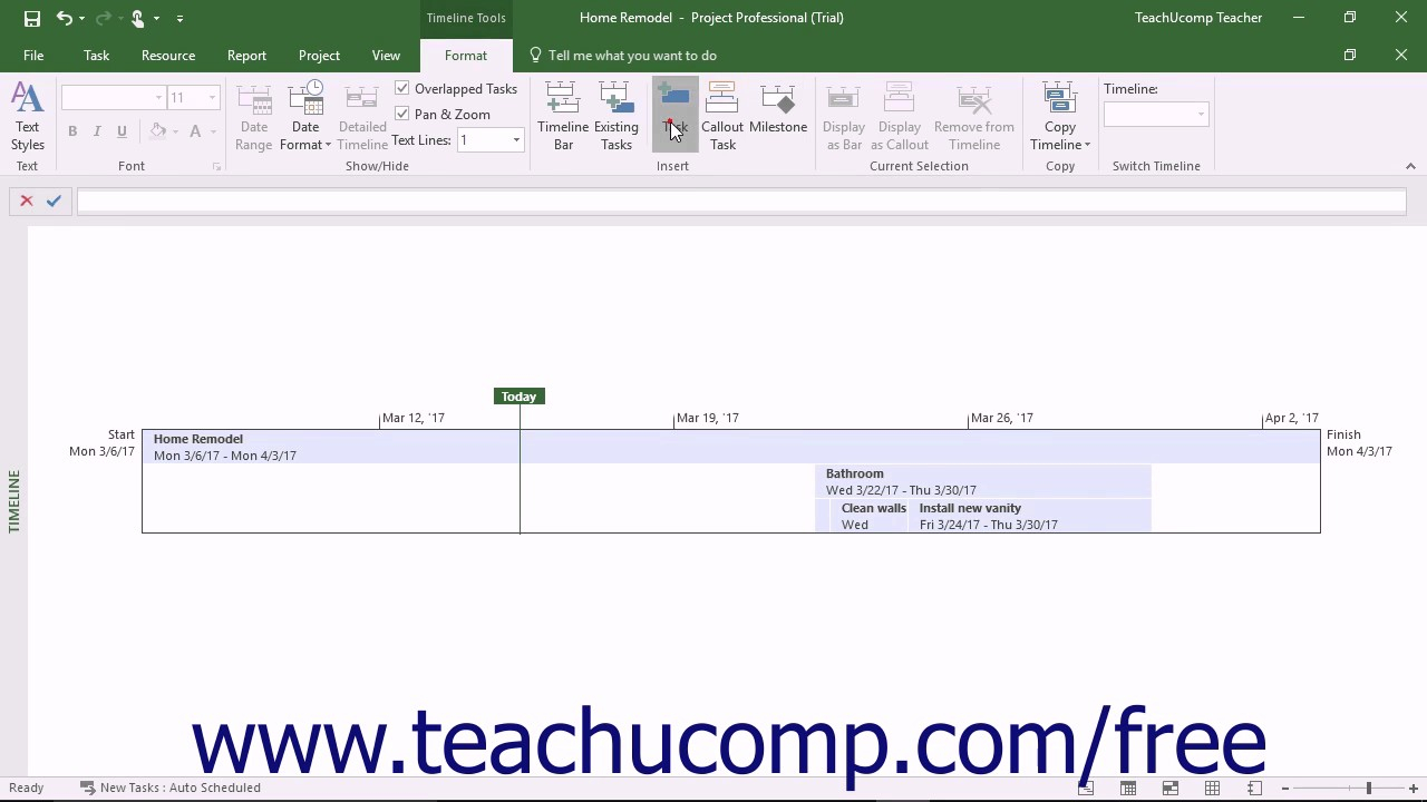 ms project timeline view