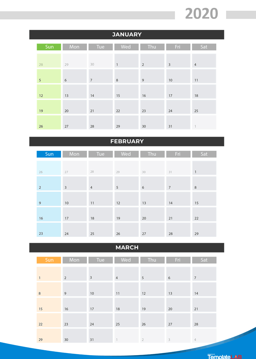 Quarterly Calendar 2020 Printable - Wpa.wpart.co