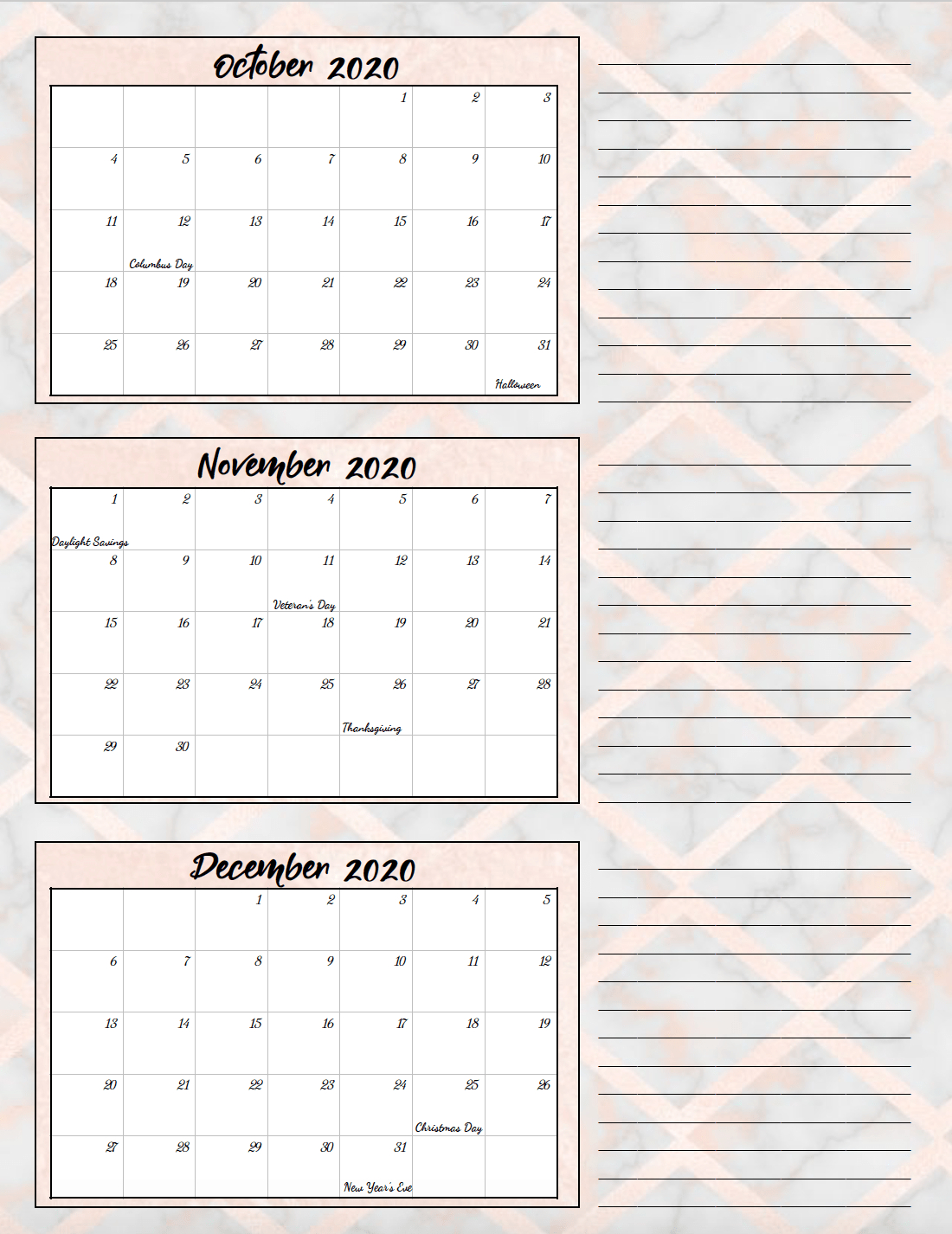 Quarterly Calendar Template 2020 - Wpa.wpart.co