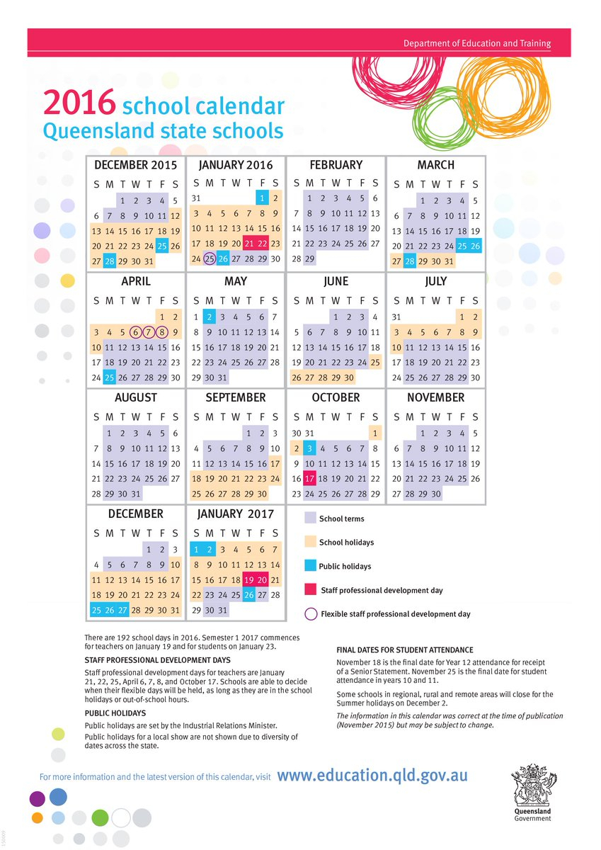 2020 Calendar Qld Education Calendar Printables Free Templates