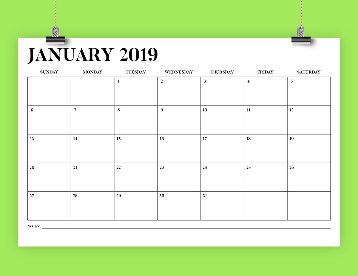 Sale 11 X 17 Inch 2019 Calendar Template | Instant Download | Bold Stencil  Serif Type Monthly Printable Desk Wall Calender | Print Ready