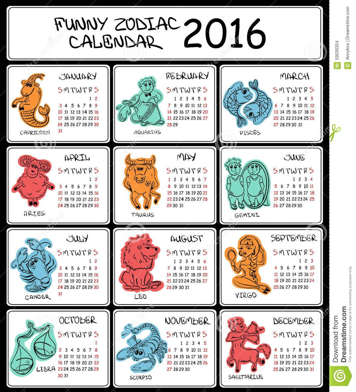 Zodiac Calendar Dates And Signs Calendar Printables Free Templates