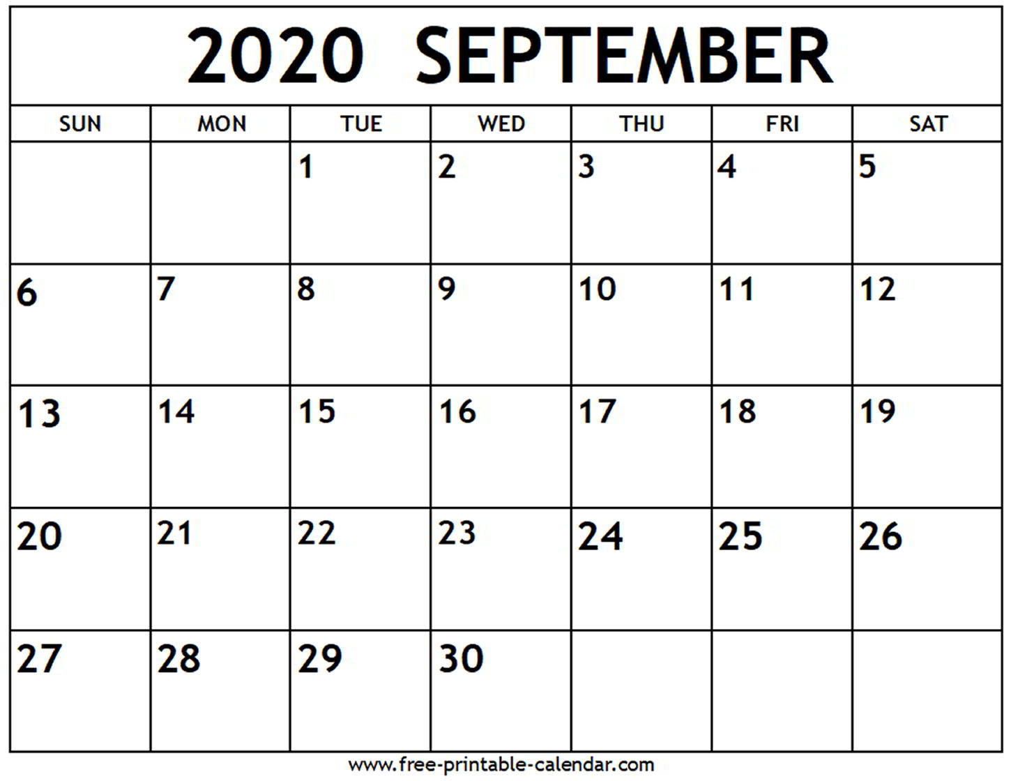 September 2020 Calendar Word - Wpa.wpart.co