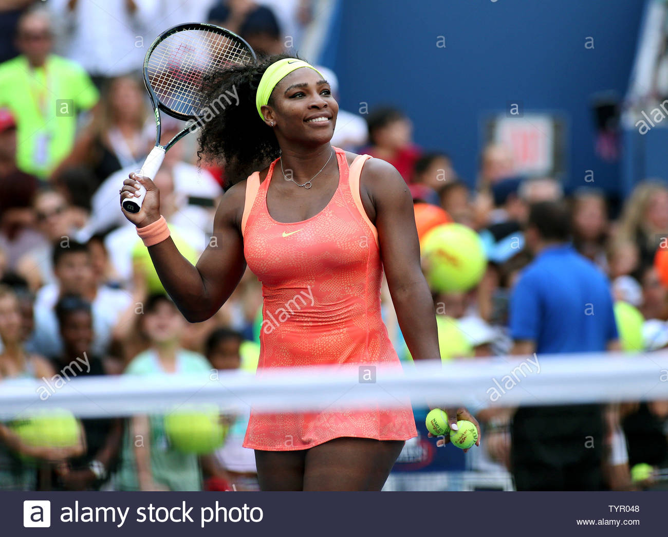 Serena Williams Of The Usa Gets Ready To Hit Balls Into The