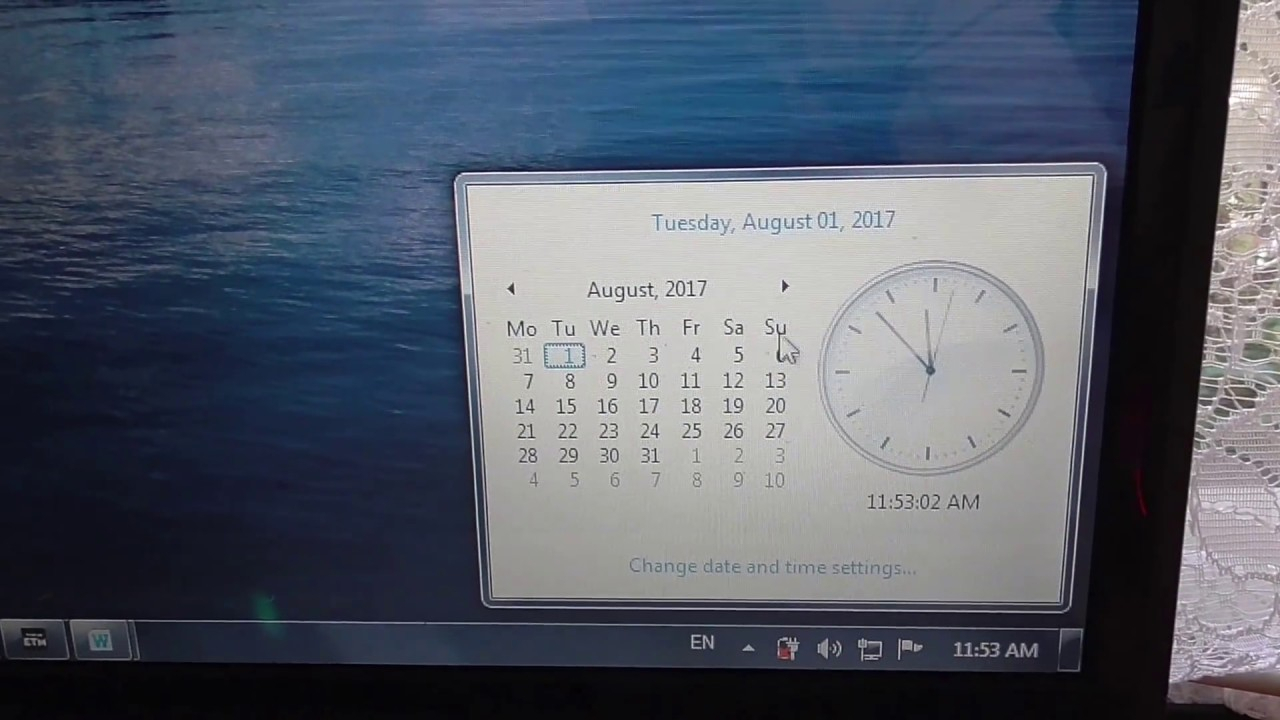 Windows 7 Calendar Week Number