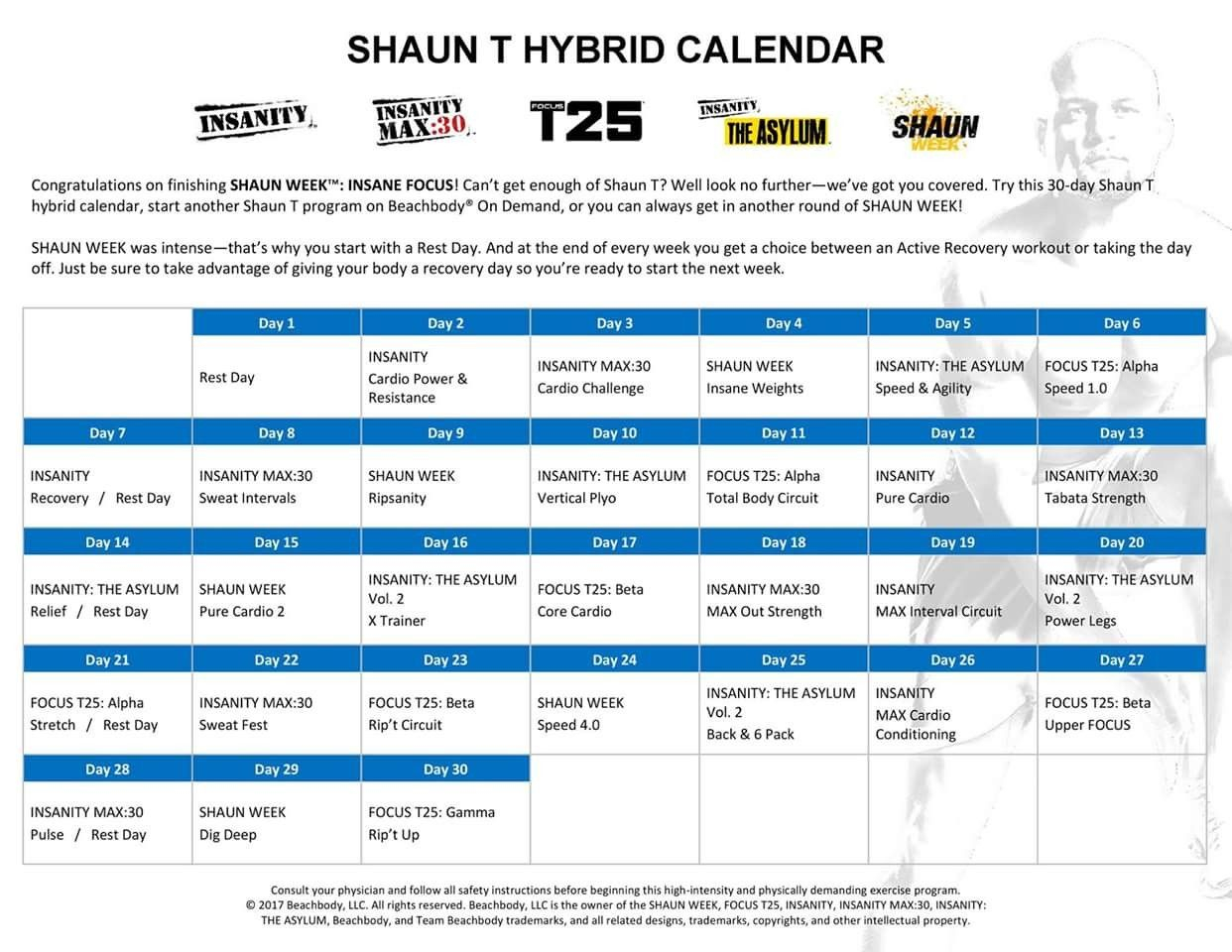 Shaun Week Monthly Calendar #2 Calendrier Hybride Mensuel