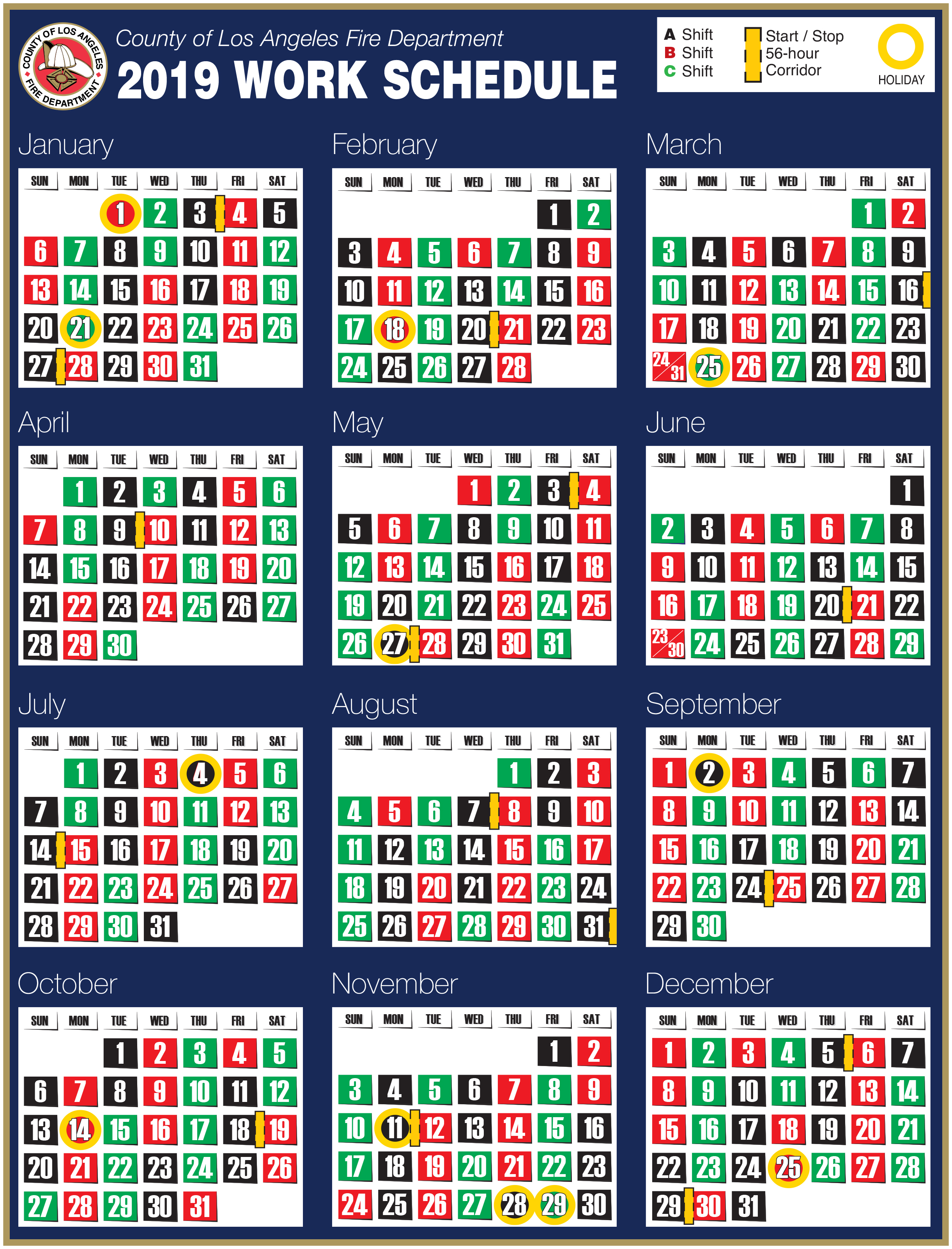 B Shift Calendar 2020 Calendar Printables Free Templates