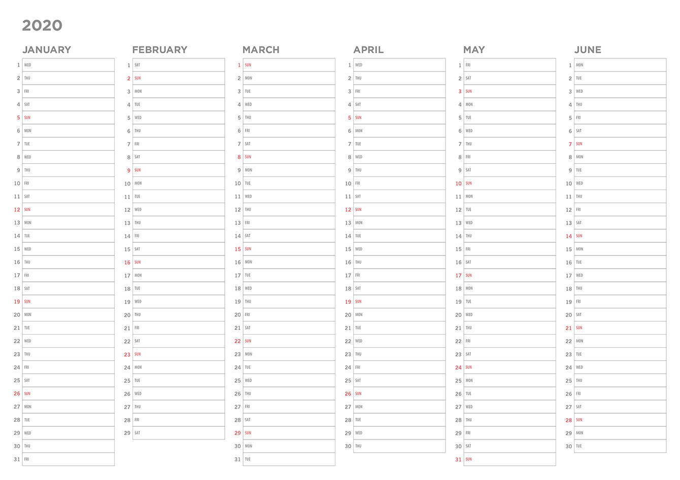 2020 calendar template for pages mac