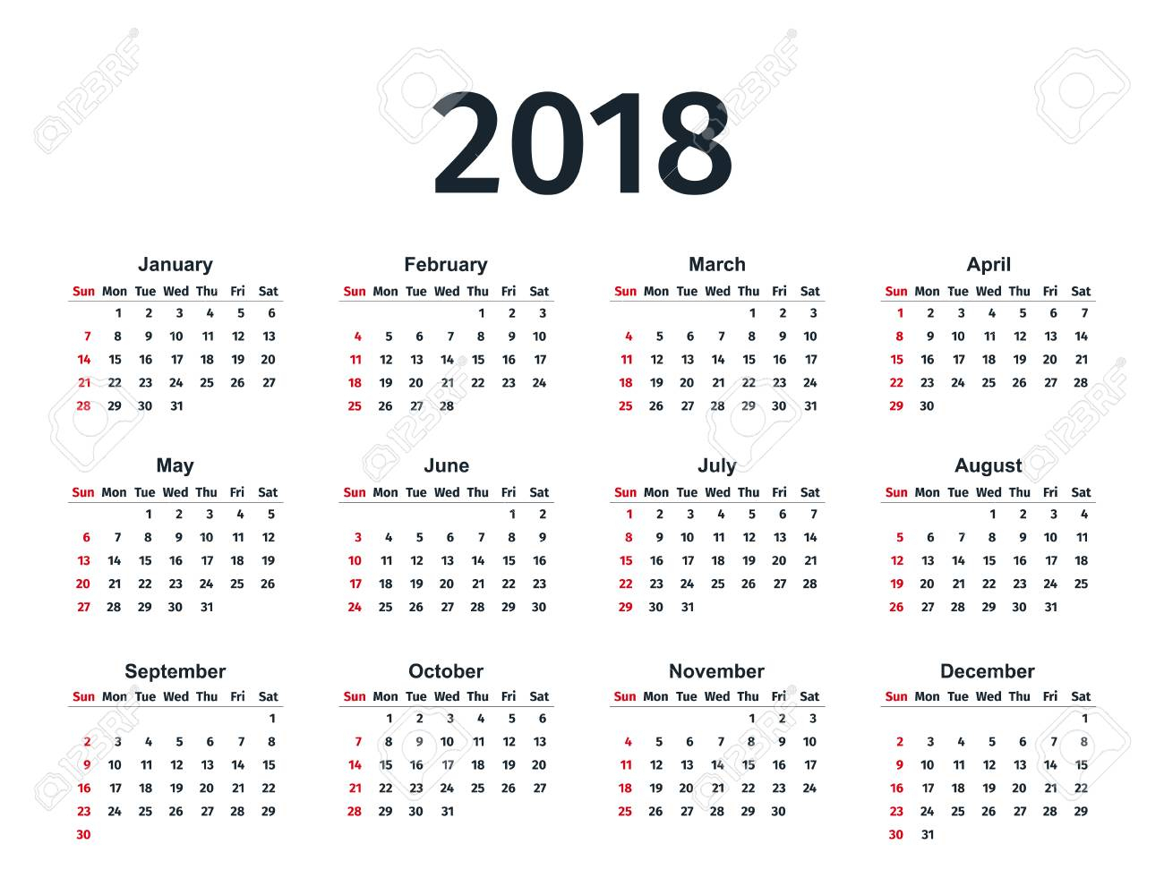 Simple Yearly Calendar - Wpa.wpart.co
