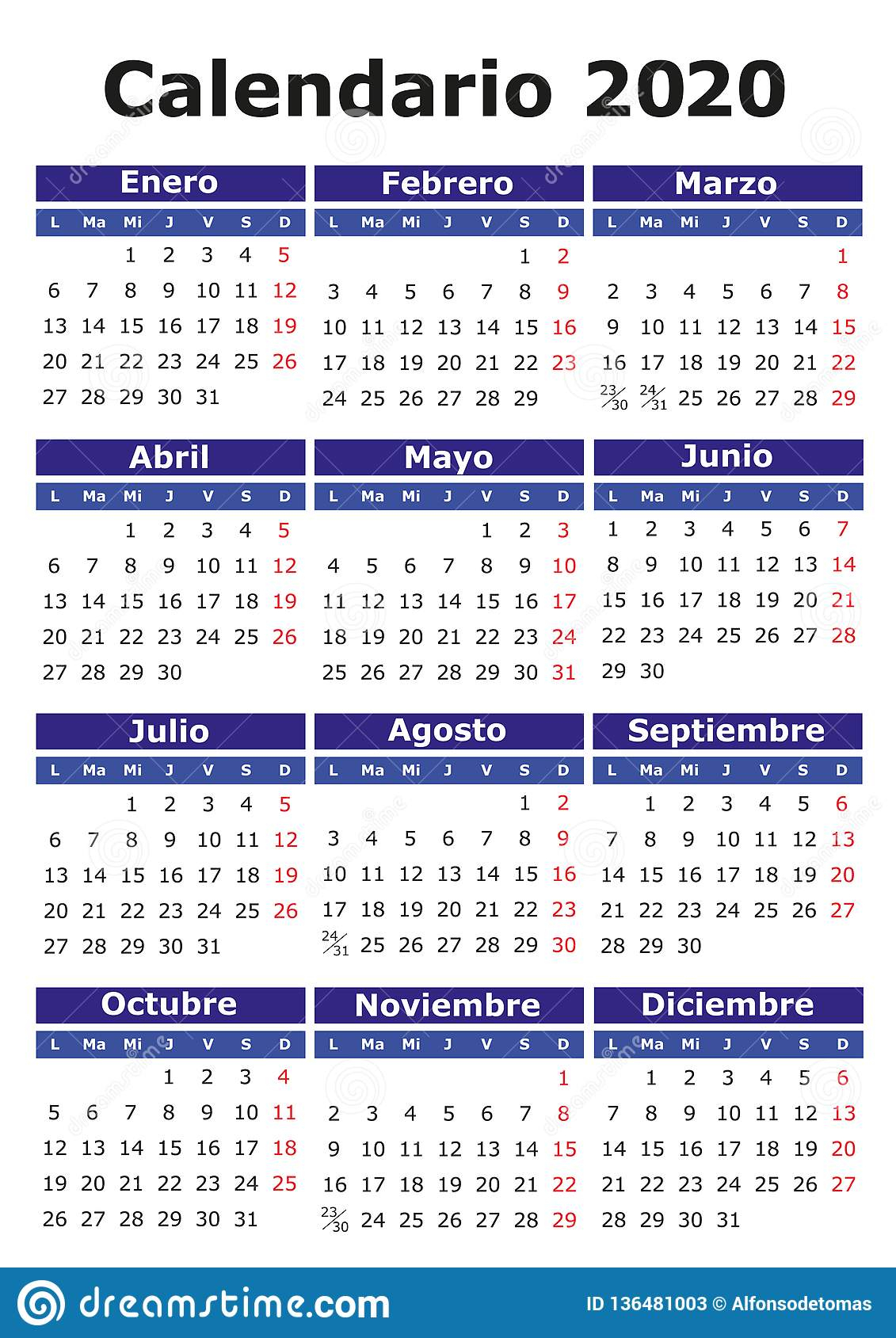 Calendar 2020 In Spanish | Calendar Printables Free Templates