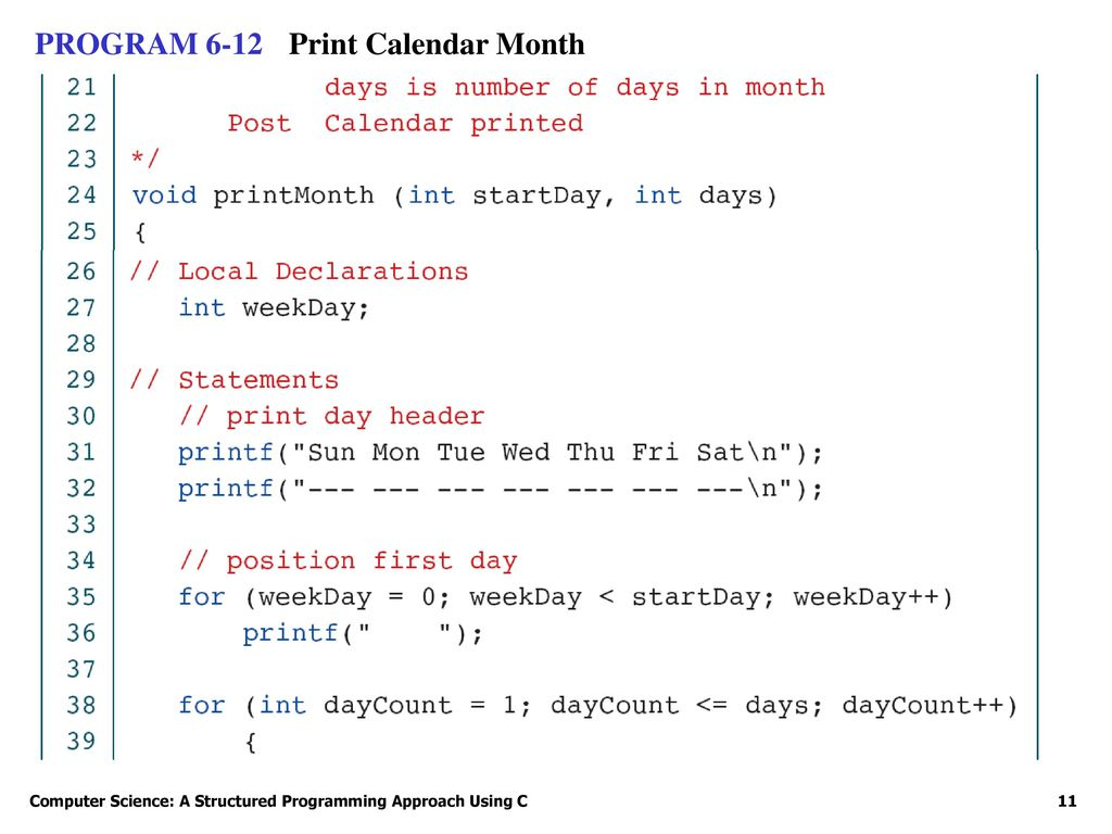 Print Calendar C Program Calendar Printables Free Templates