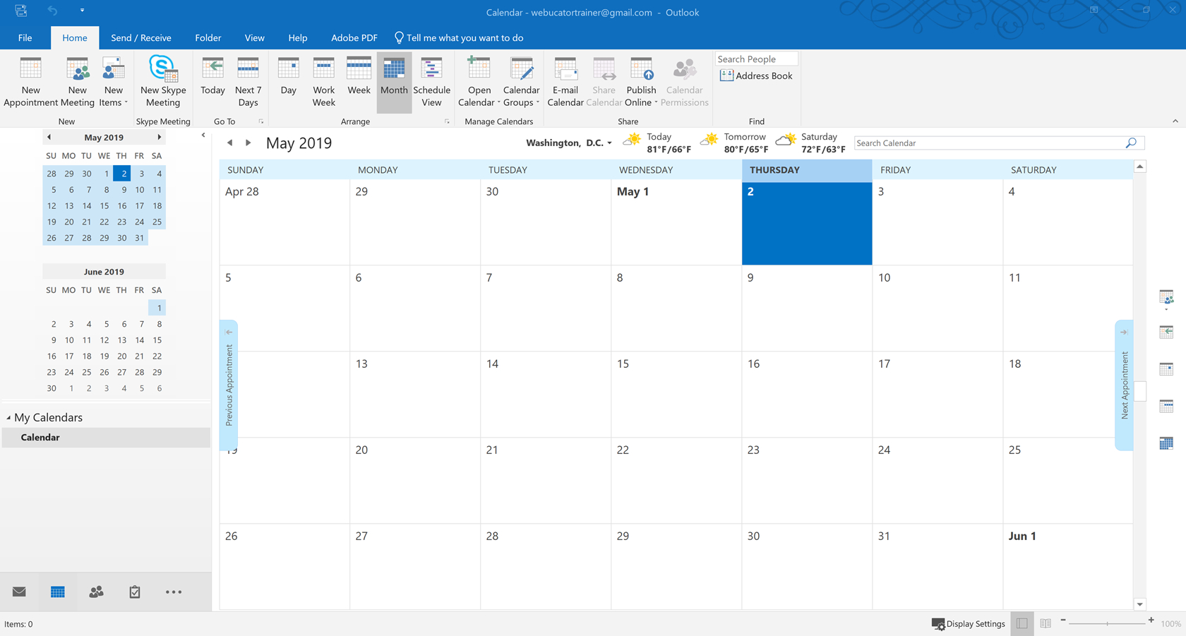 Outlook View Calendar Customize and Print