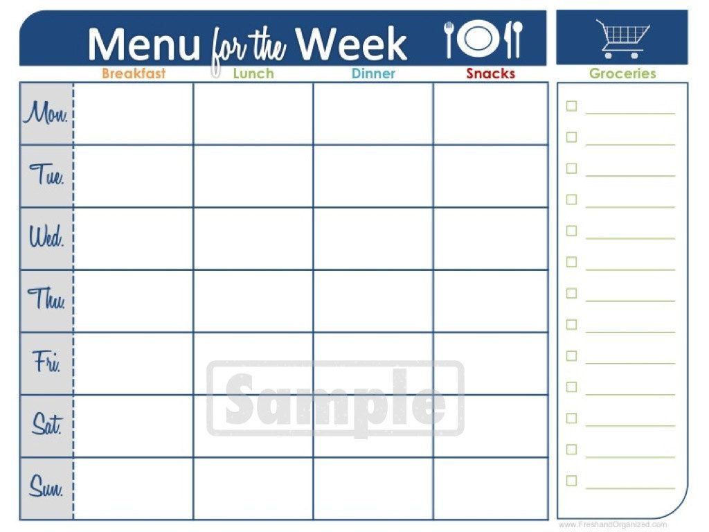 Two Week Printable Calendar | Meal Planner Printable, Menu