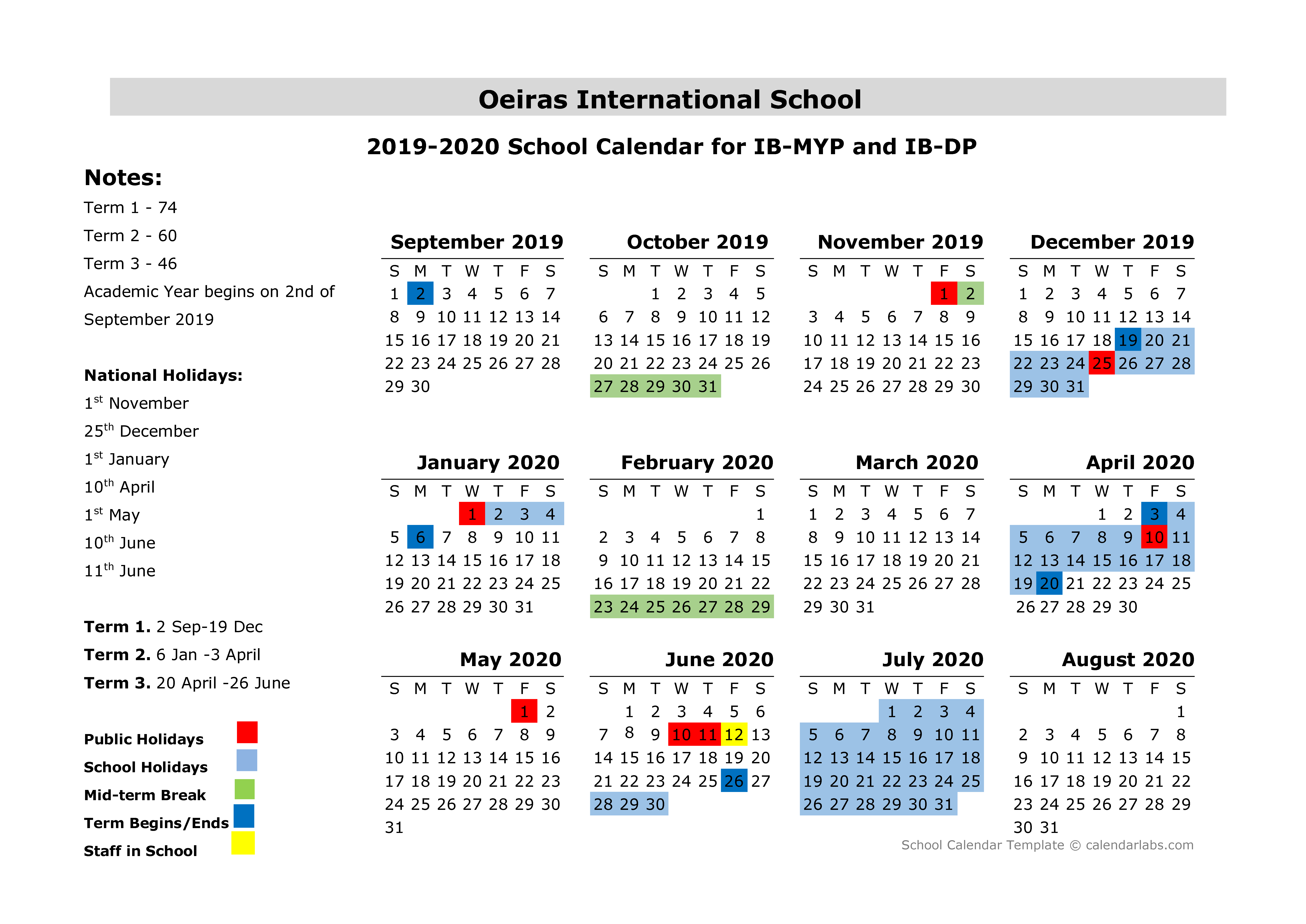 U Of R Calendar 2019-2020 | Calendar Template Printable