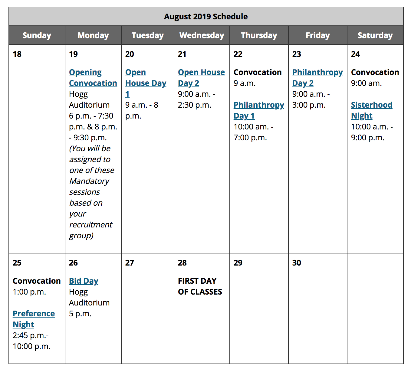 Calendar Year Ut Austin Calendar Printables Free Templates