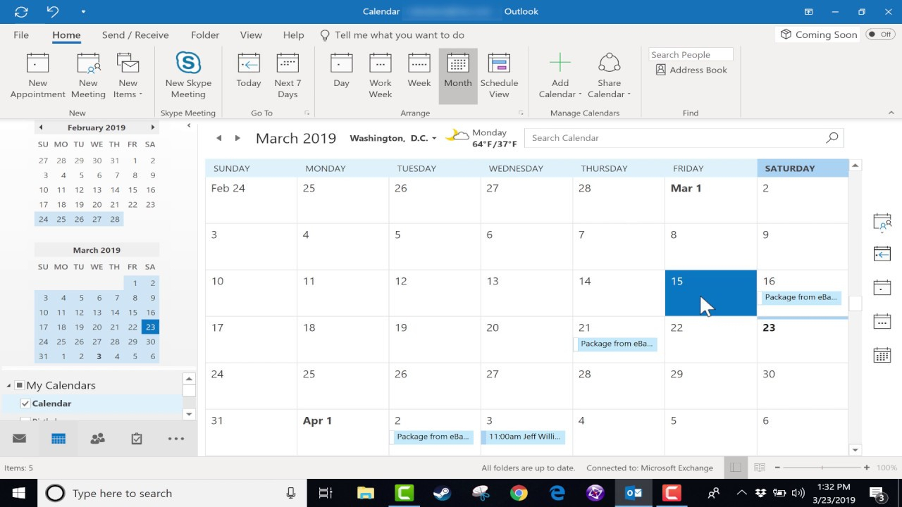 Using The Microsoft Outlook Calendar - 2019 Tutorial