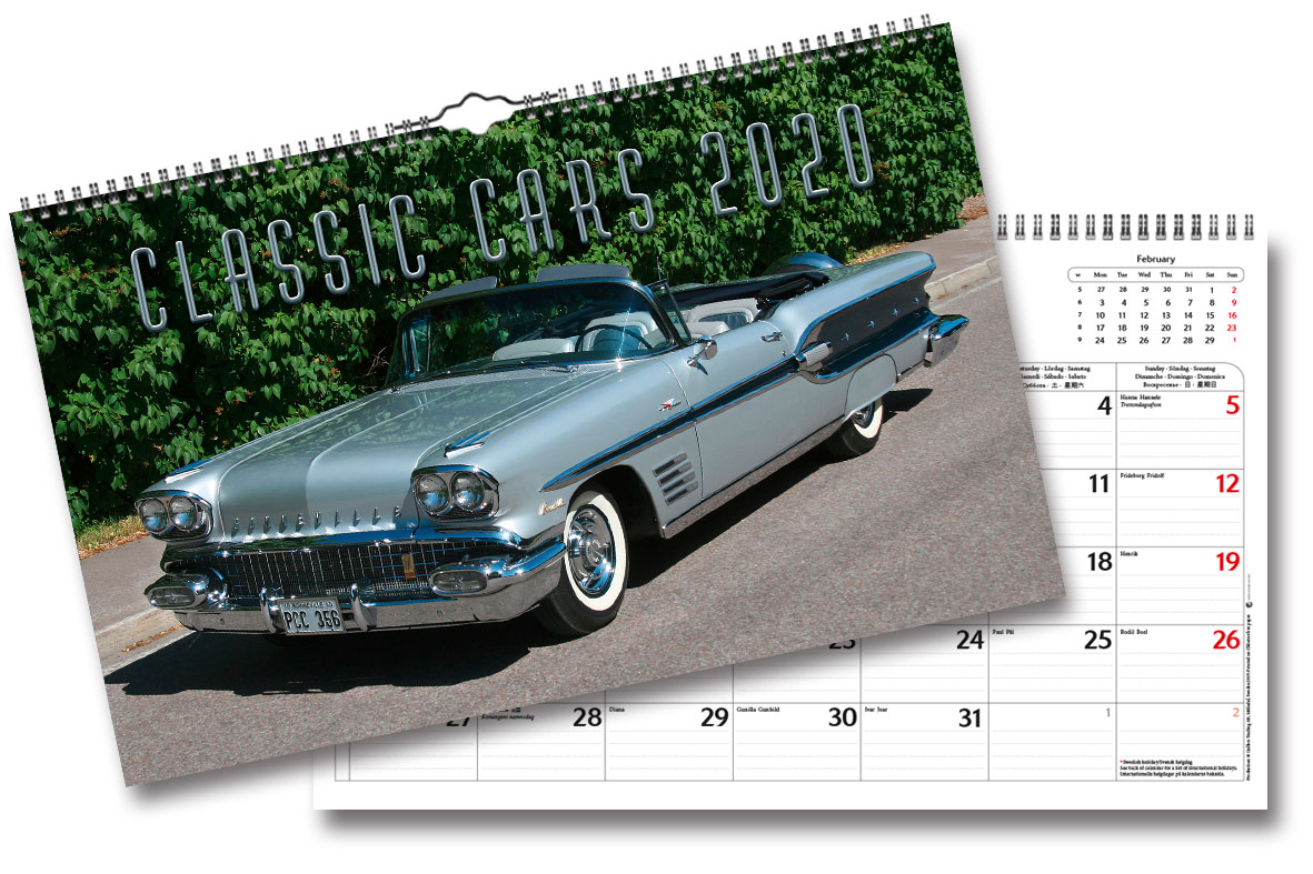 Wall Calendar Classic Cars 2020