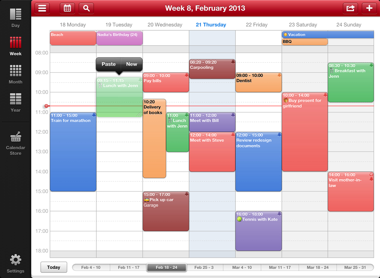 Week Calendar Hd Ipad