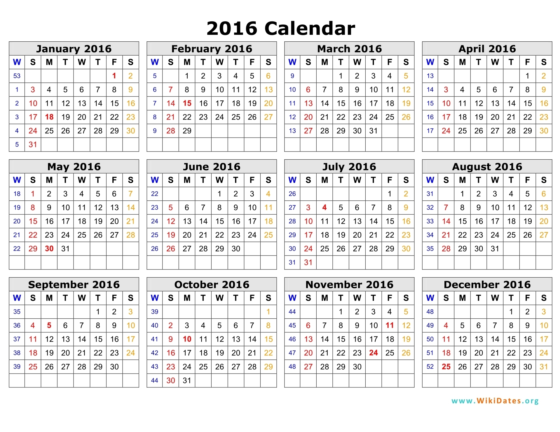 Week Numbered Calendar - Wpa.wpart.co