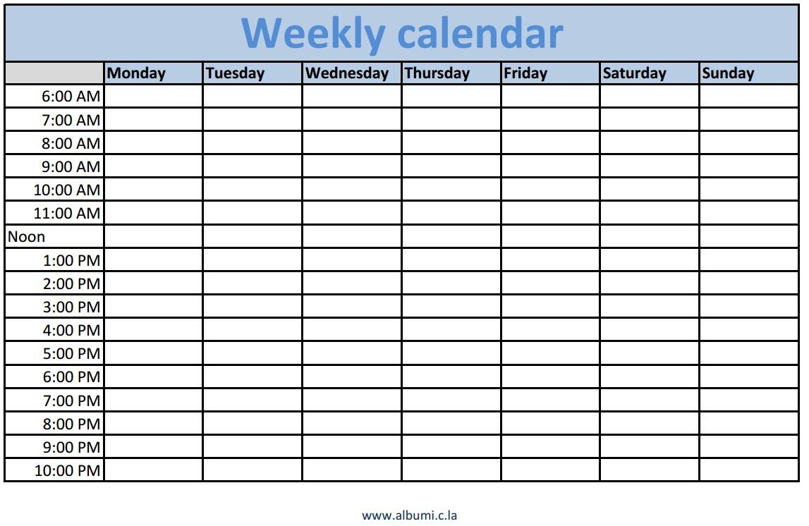 Week Time Calendar Manqalhellenesco Cute Printable Blank