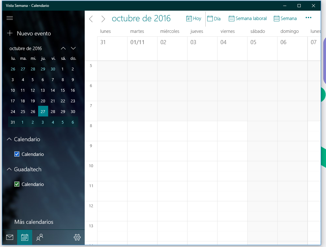 Week View On In-App Calendar (Universal Windows Platform