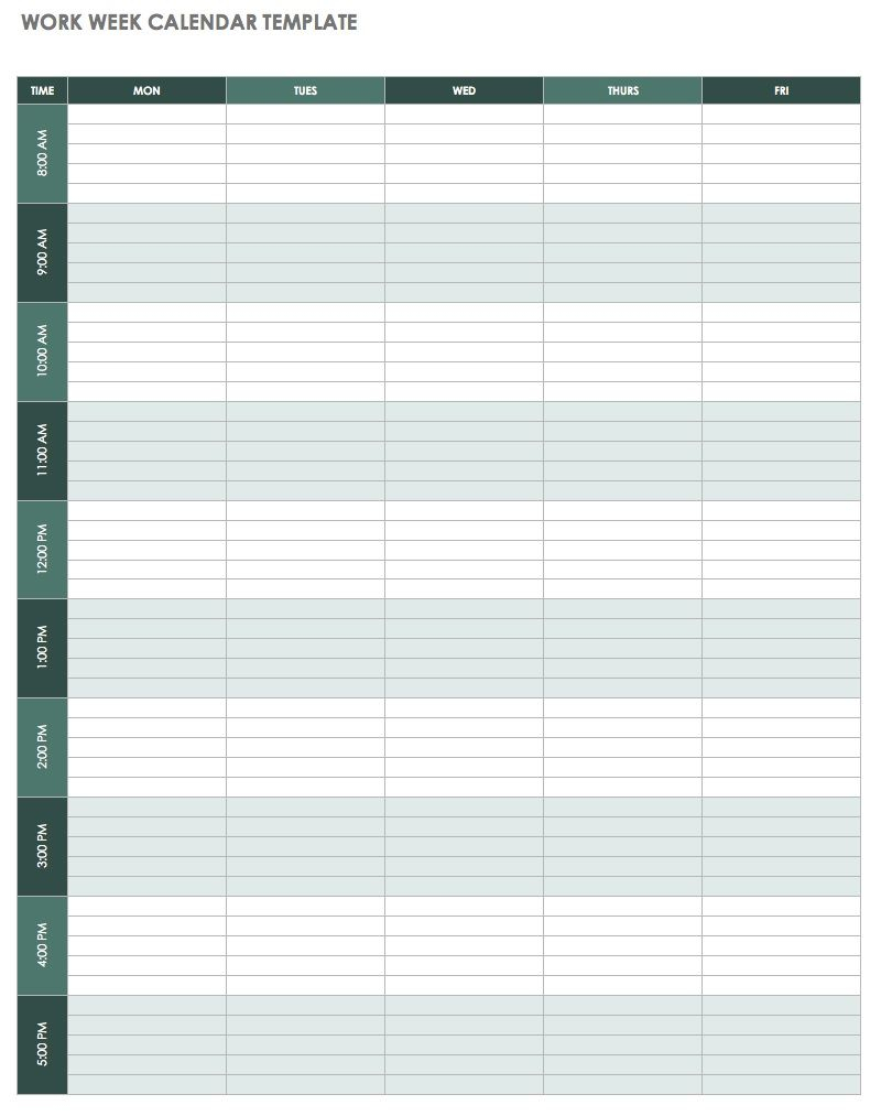 Weekly Calendar Template Excel | Free Printable Weekly