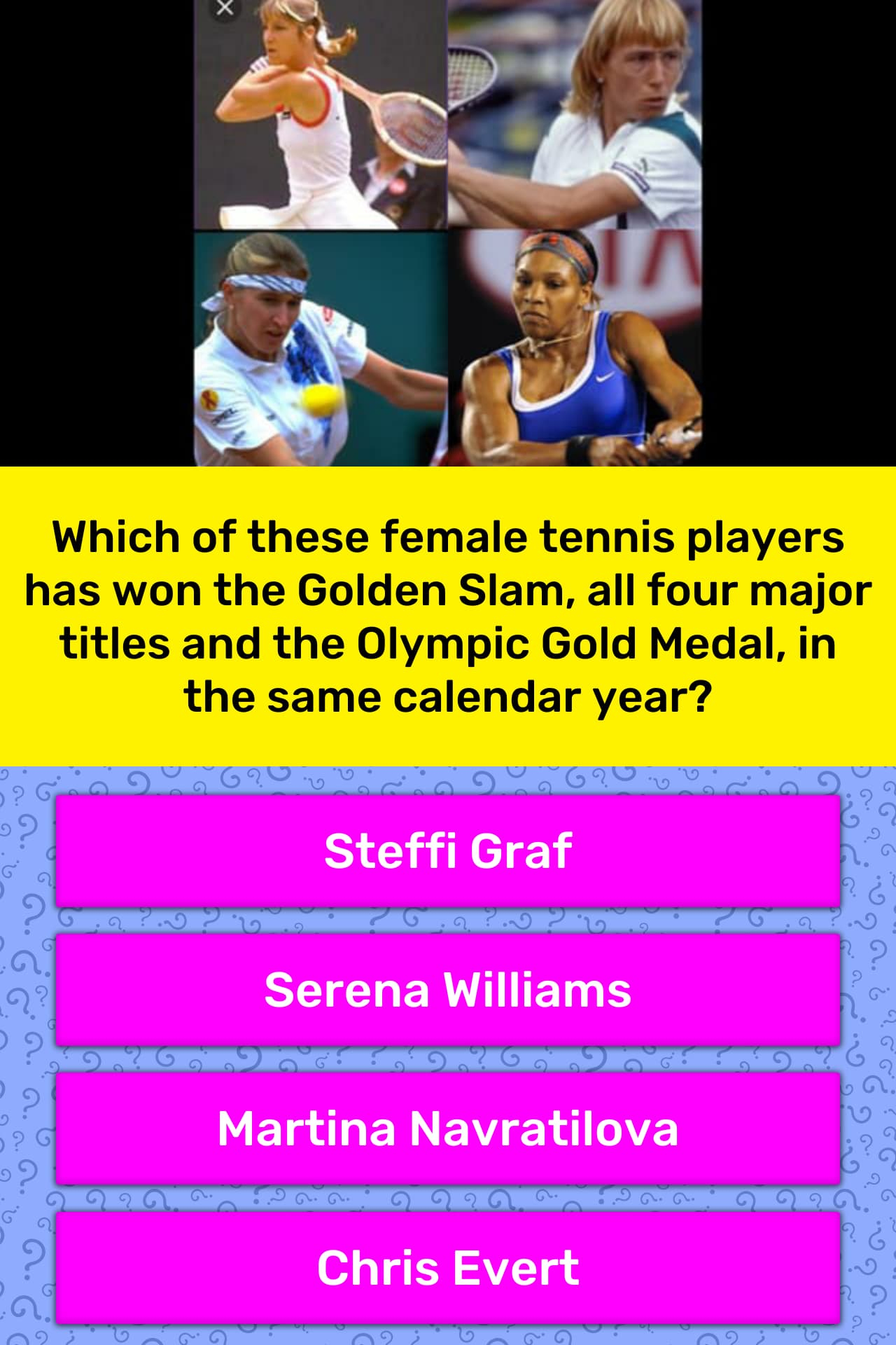 Which Of These Female Tennis Players | Trivia Answers