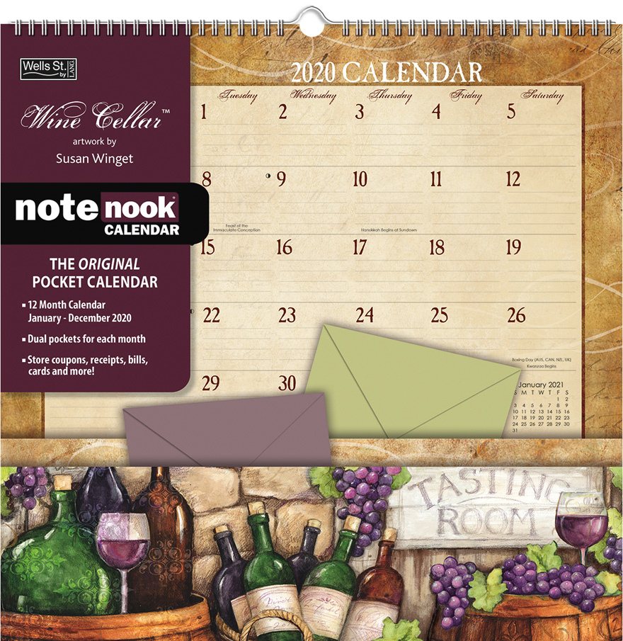 Wine Cellar 2020 Note Nook Pocket Calendar