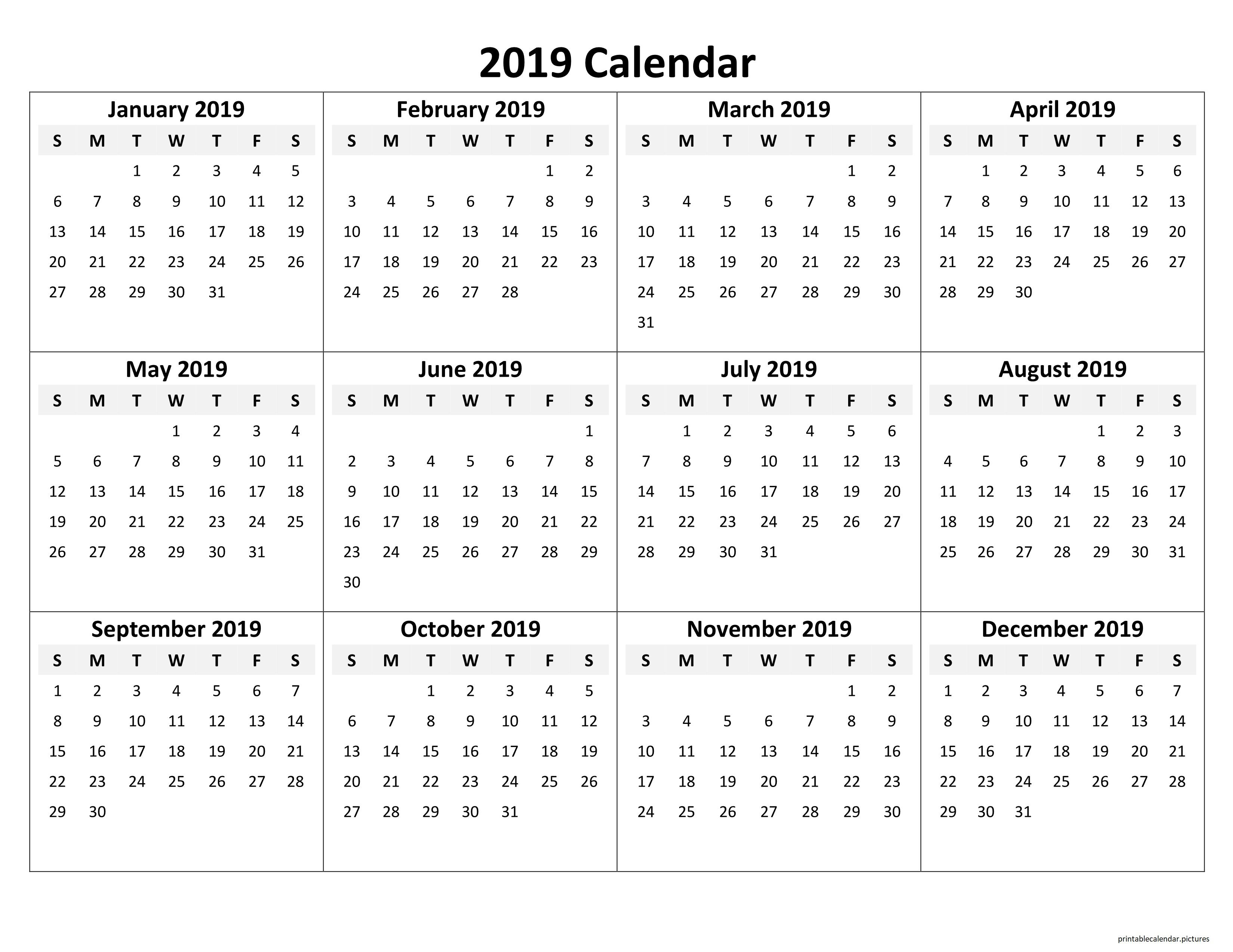 Print 1 Year Calendar Calendar Printables Free Templates