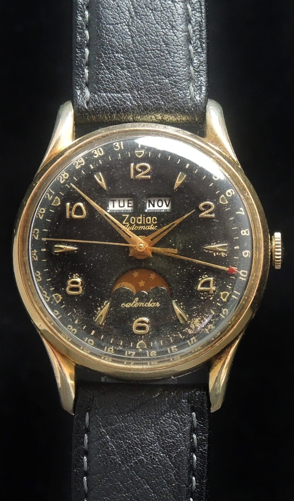 Zodiac Triple Date Datora Calendar Moonphase Automatic