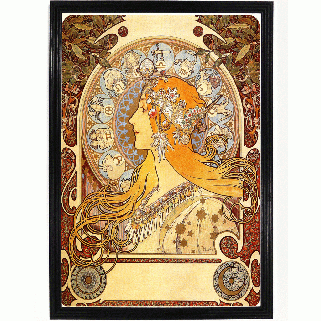 Zodiac&quot;alphonse Mucha Print | Art Nouveau Mucha, Art