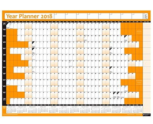 2018 Yearly Annual Office Home Wall Planner Calendar Chart