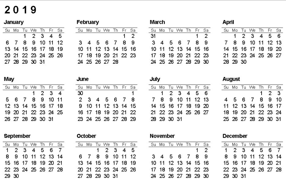 printable calendar year on one page calendar printables