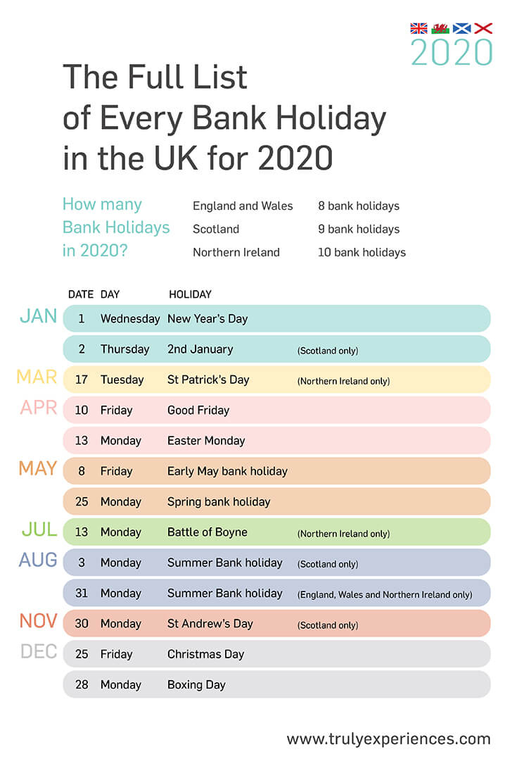 2020 Calendar Bank Holidays | Free Printable Calendar