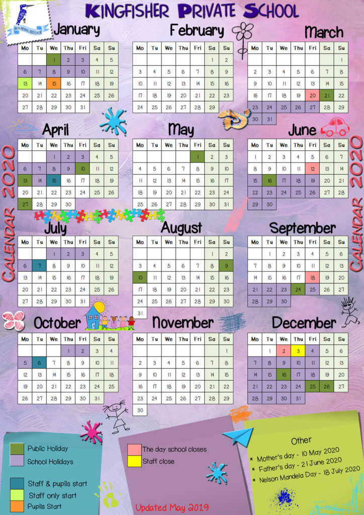 2020 Calendar – Kingfisher Private School
