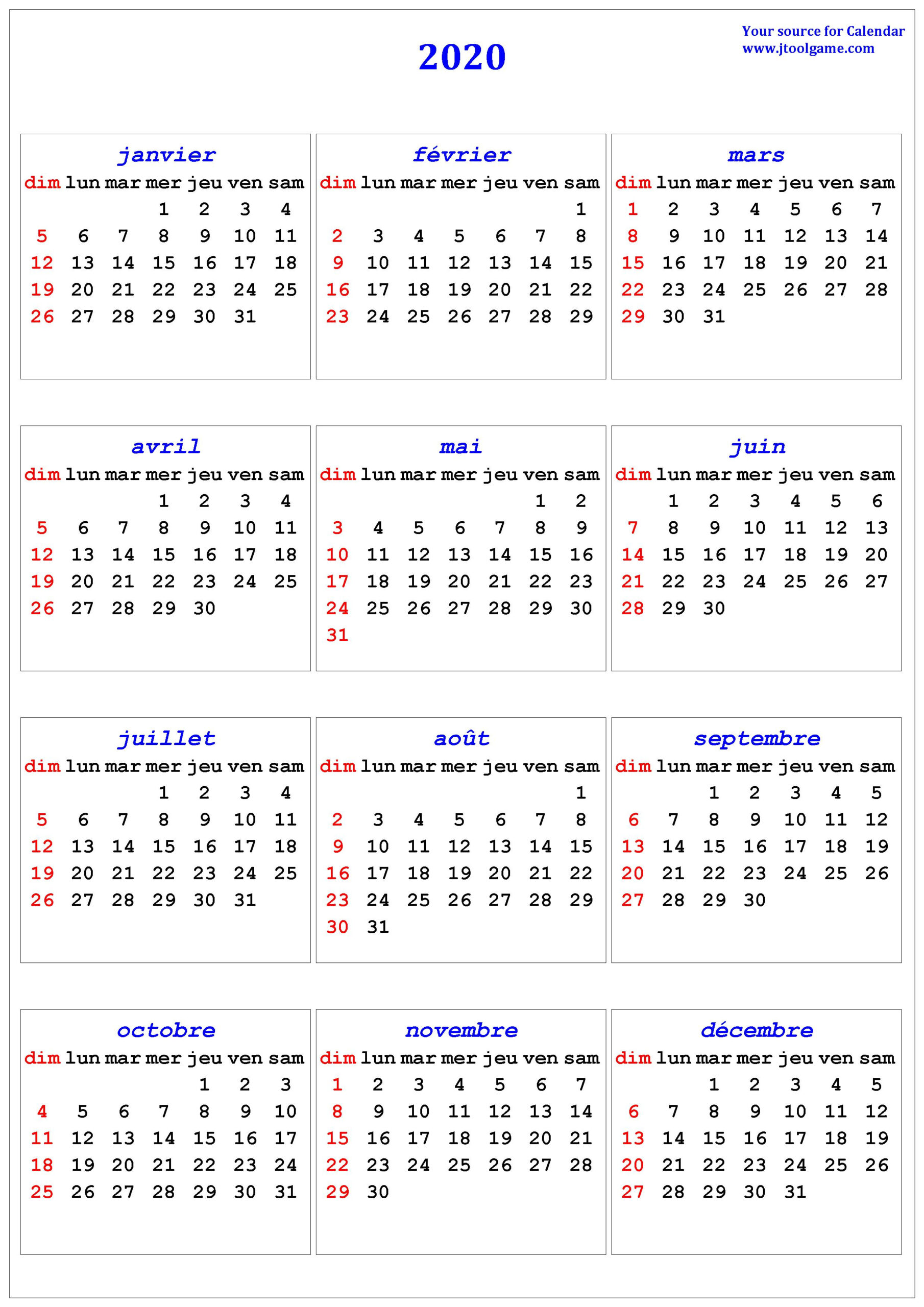 2020 Calendar - Printable Calendar. 2020 Calendar In