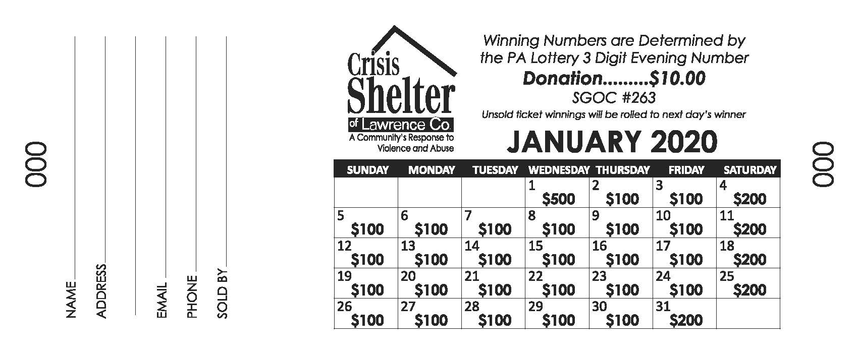 2020 Calendars On Sale! « Crisis Shelter Of Lawrence County